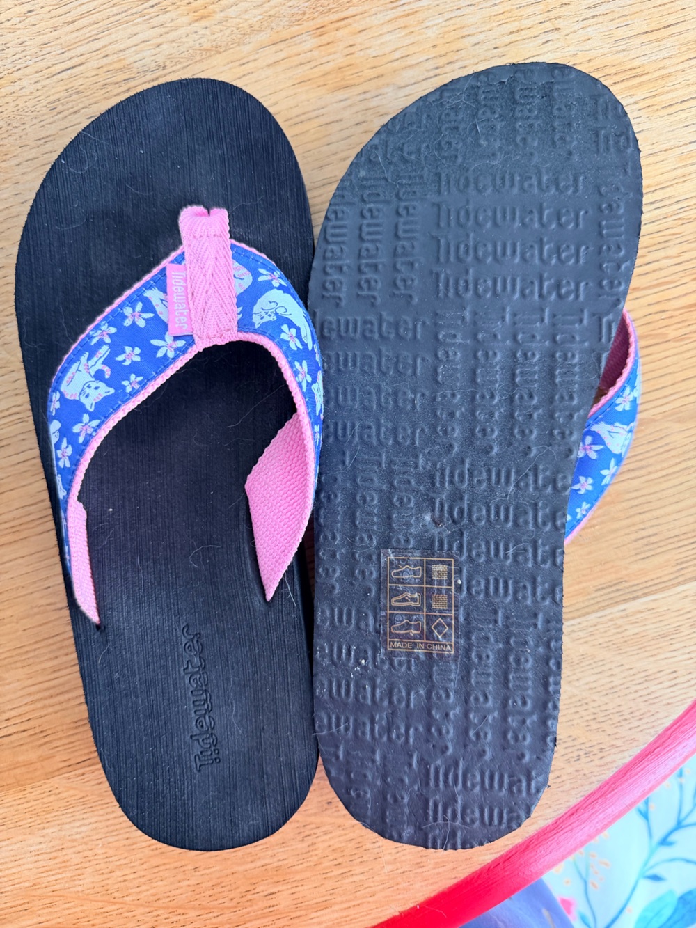Woman’s Pink & Blue Floral Flip Flops